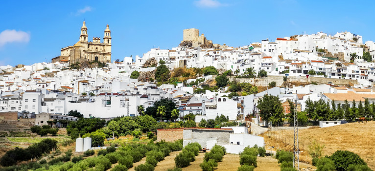 Die Straße der Weißen Dörfer von Cadiz, Olvera