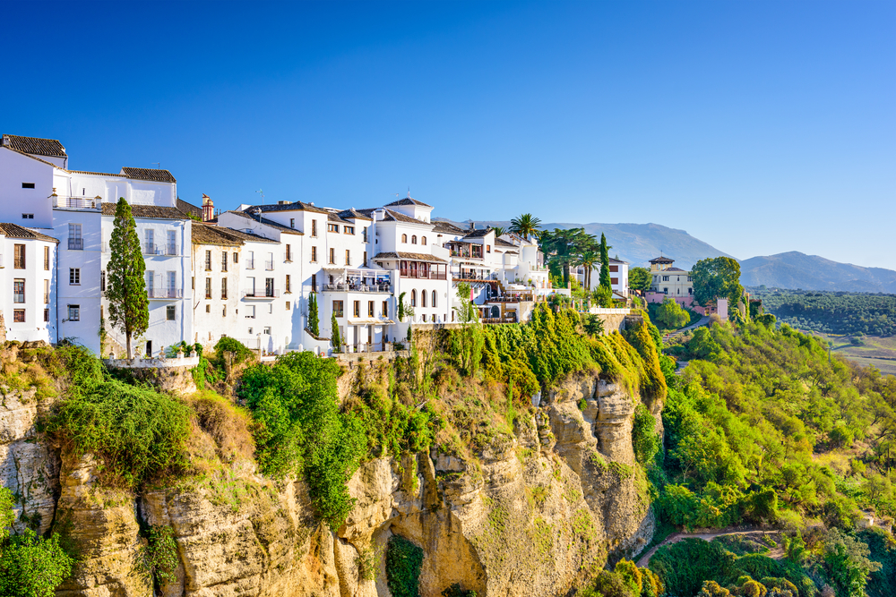 White houses on the gorge in Ronda