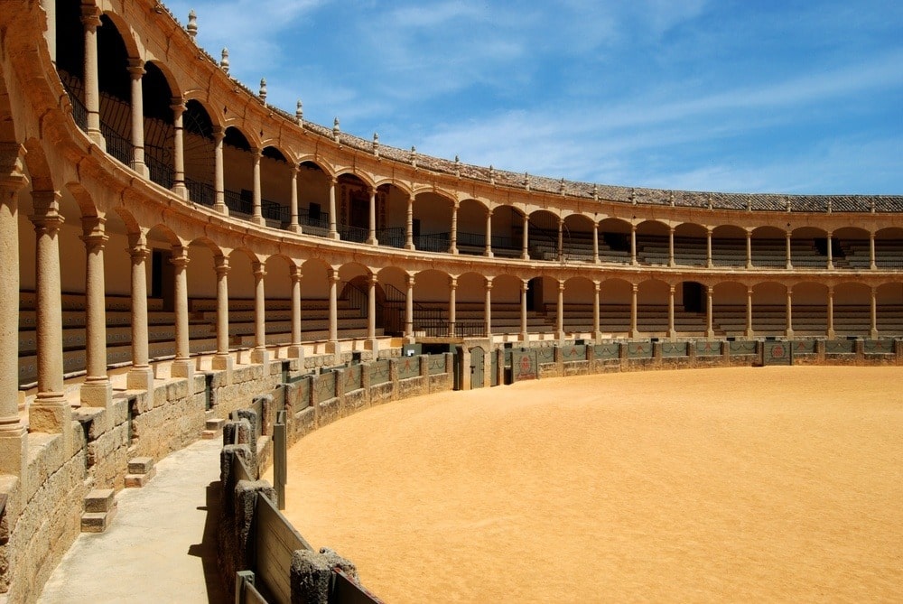 Binnenland van de arena in Ronda