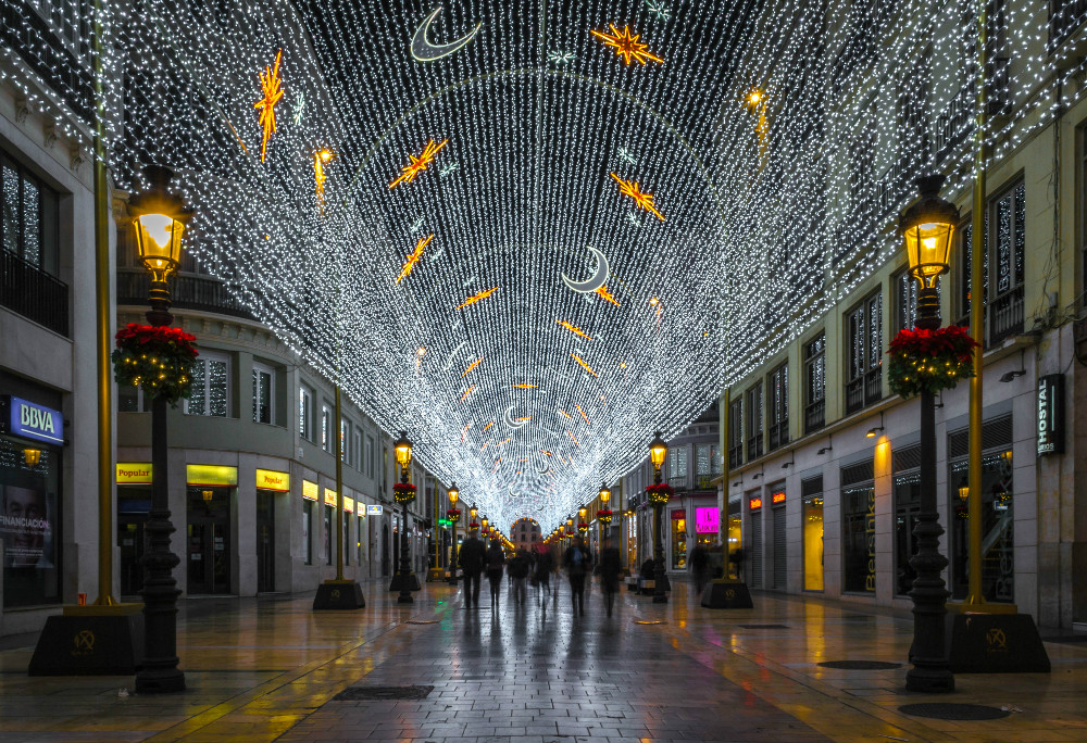 Christmas street lights in Calle Larios, Malaga