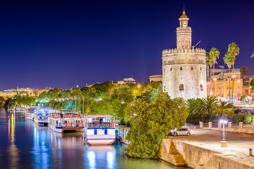 Boat trip in front of Torre del Oro