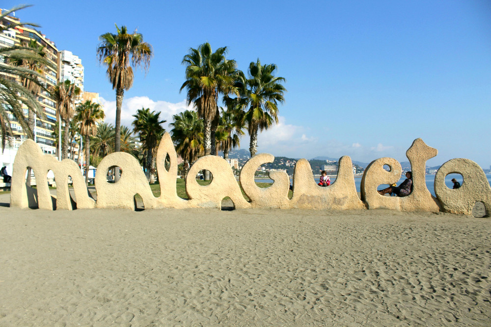 Malagueta beach in Malaga, Spain