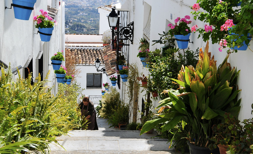 Narrow white street of Mijas