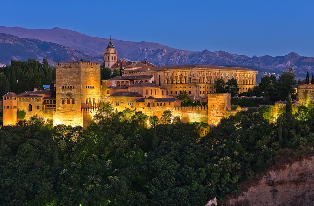 Night visit to the Alhambra of Granada