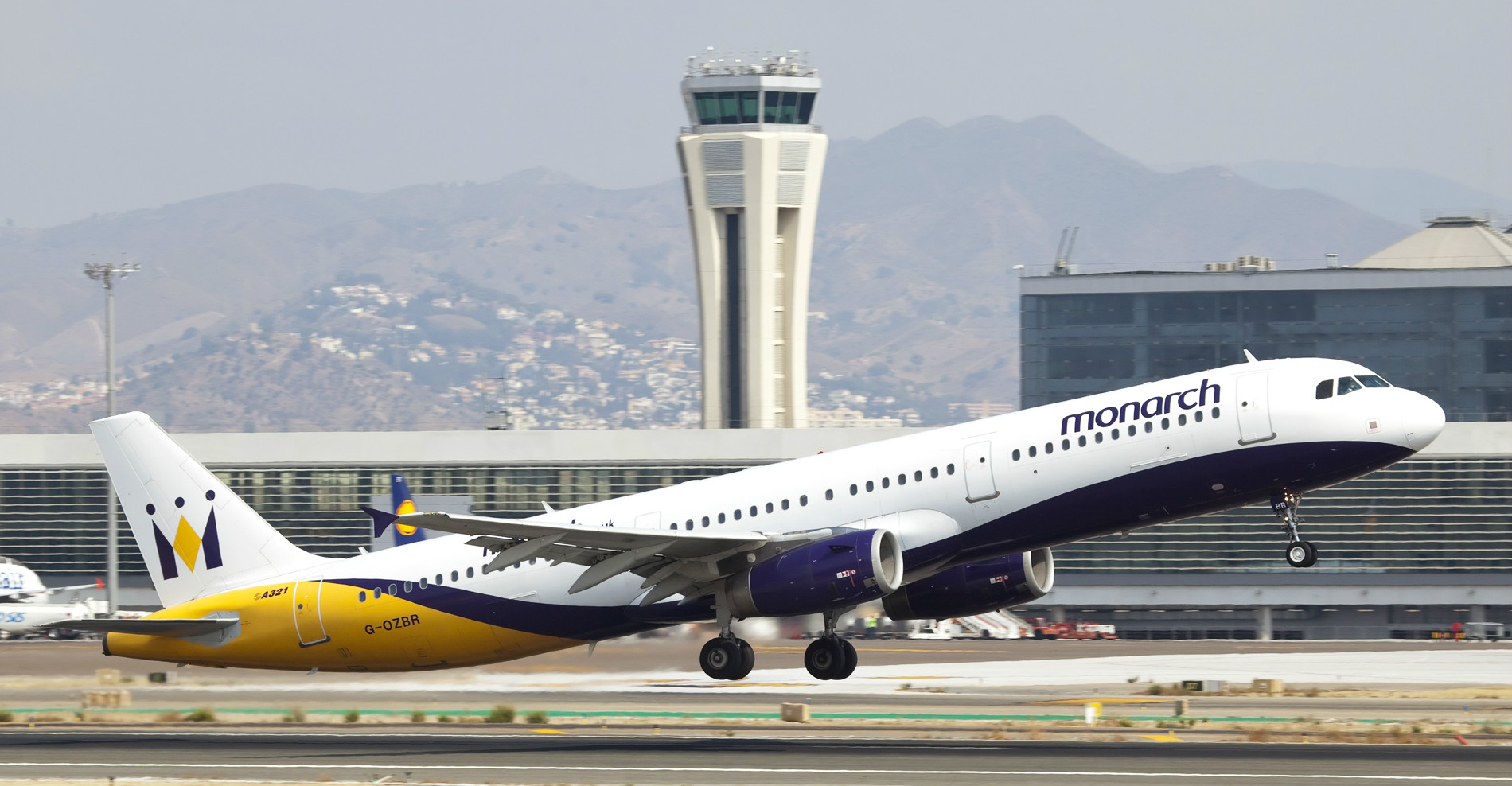 Airplane taking off from the airport of Malaga