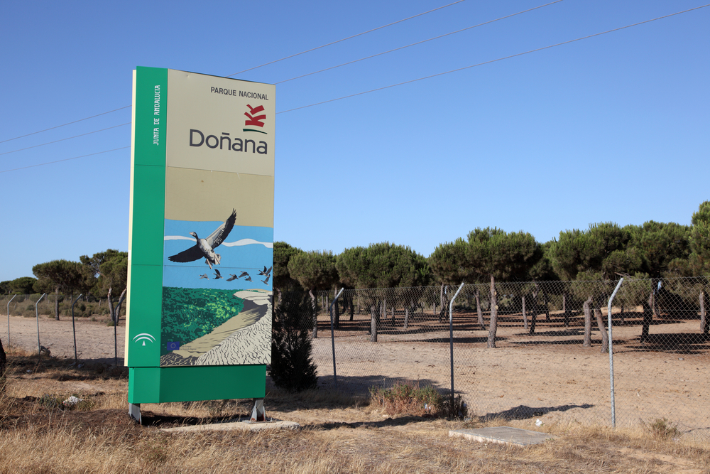 Cartel en el Parque Nacional de Doñana