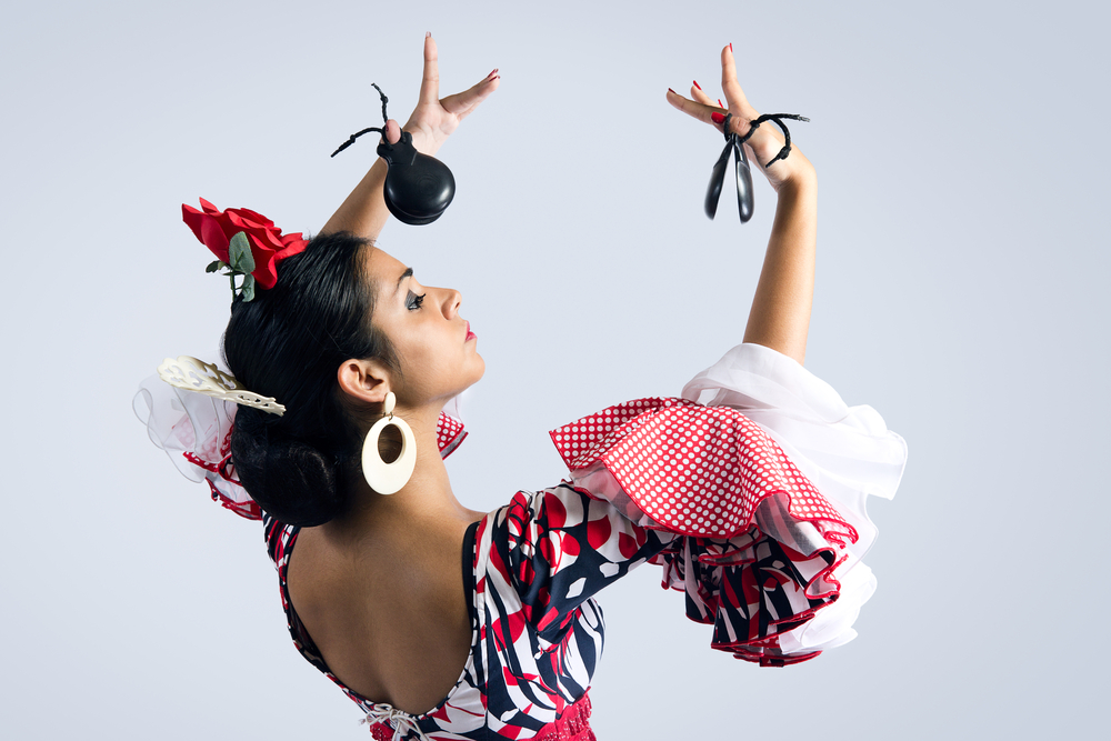 Flamenco dancer in typical Flamenco posture
