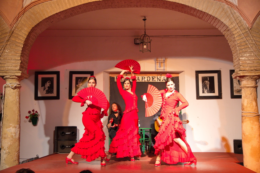 Flamenco dancers on stage