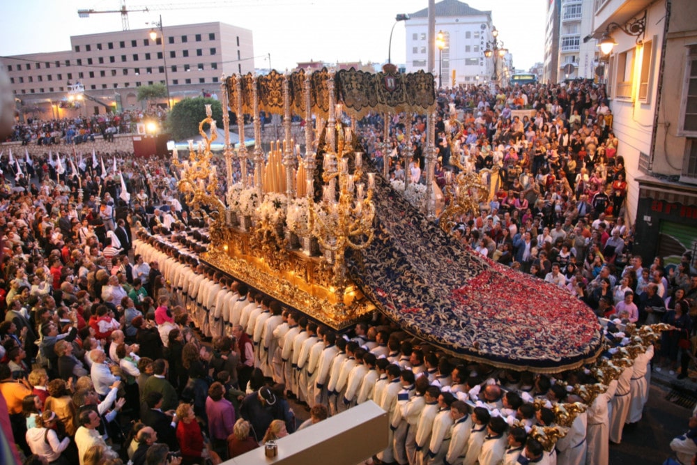 Processie Maagd van La Paloma in Malaga