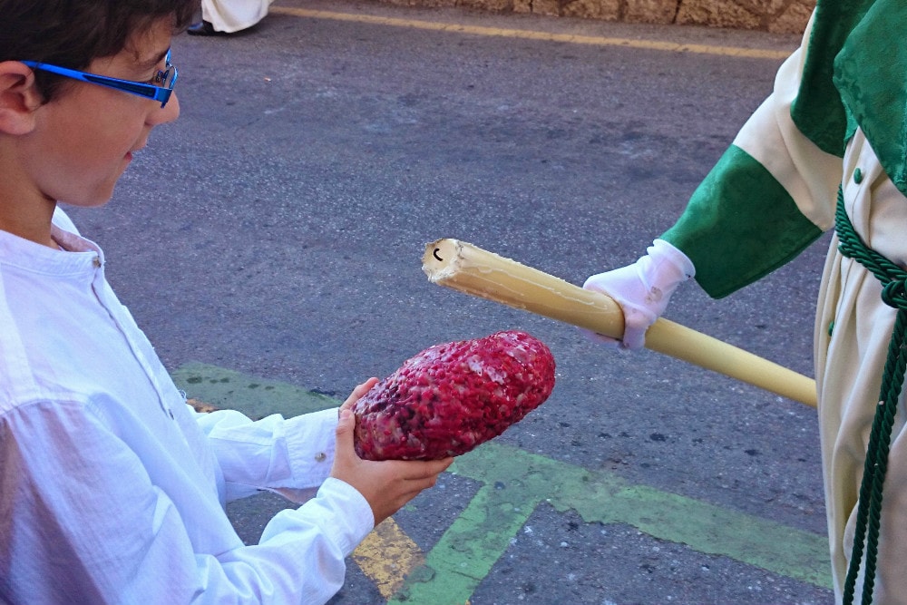 Wax from processional candlesticks in Malaga