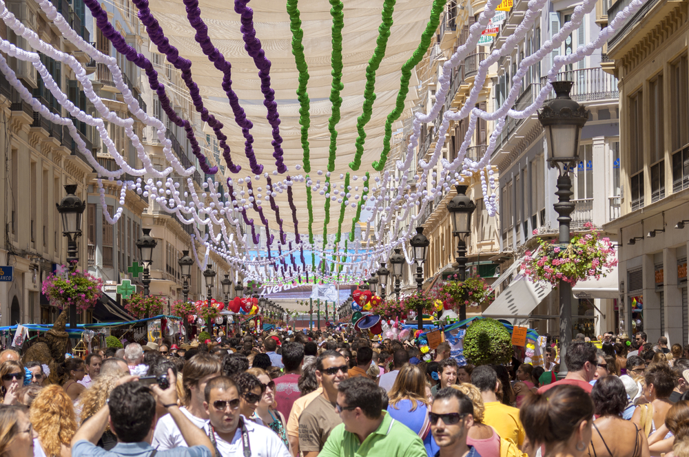 Calle Larios pendant la Feria du jour à Malaga