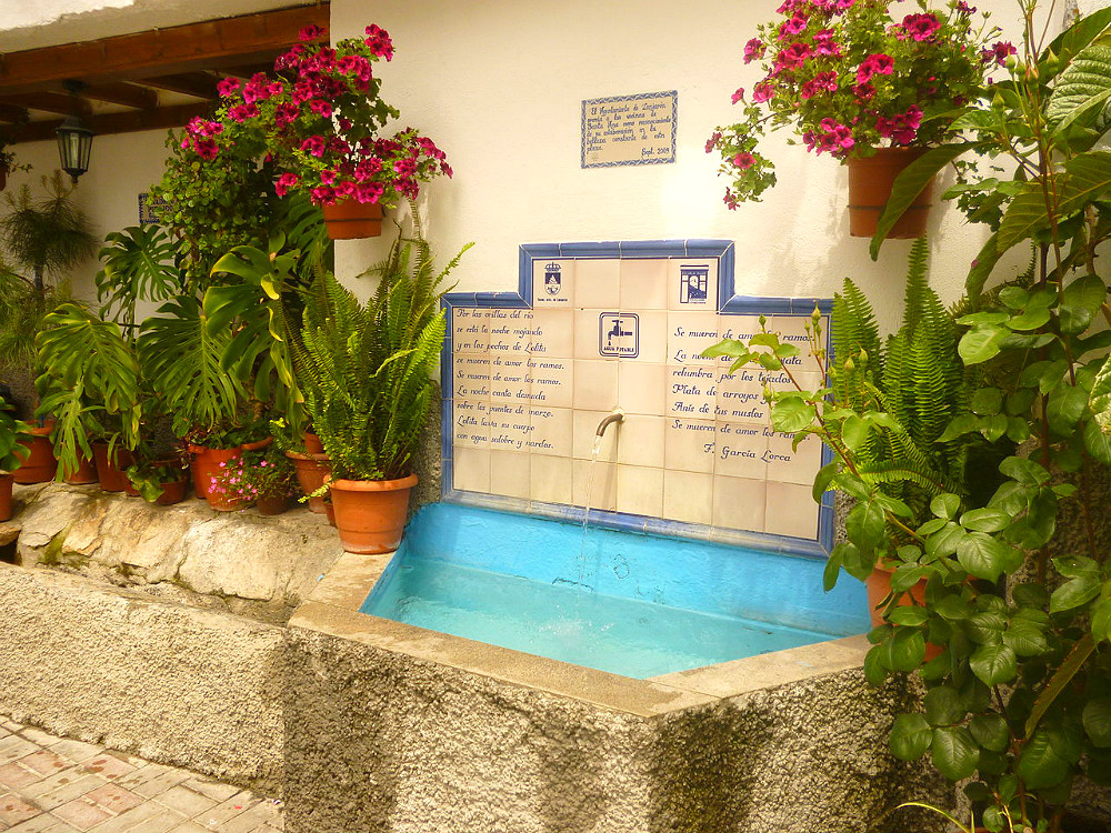 Fountain in Lanjarón in the Alpujarras in Granada