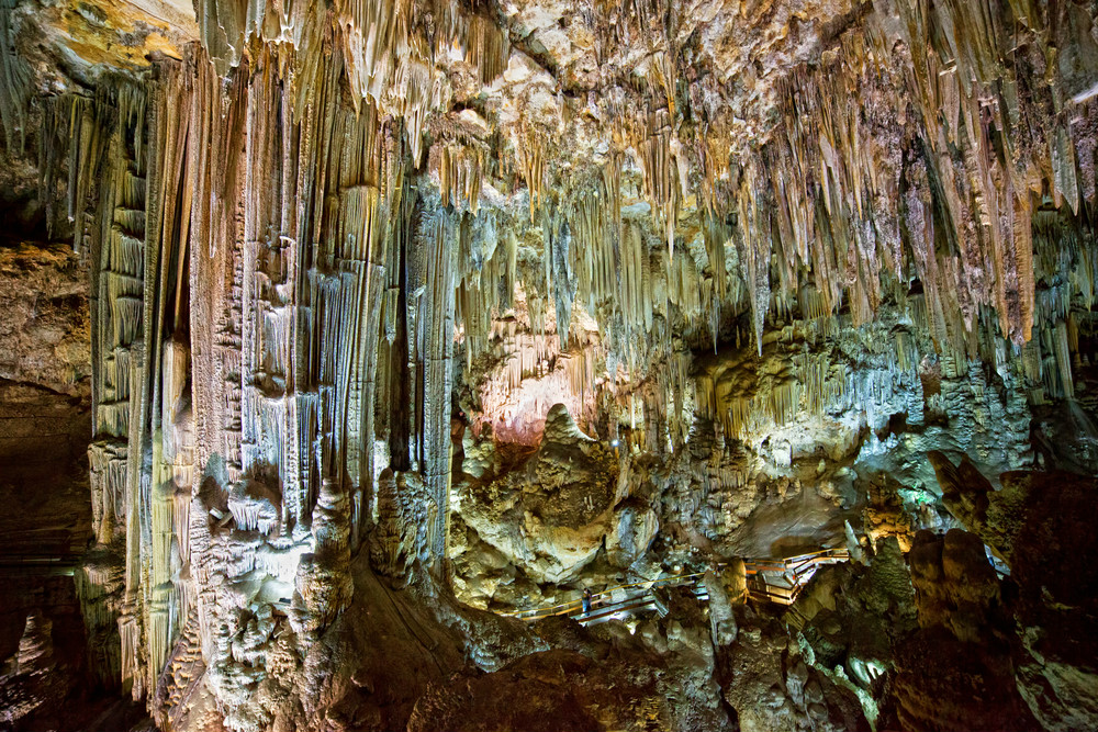 World's largest stalactite in the caves of Nerja