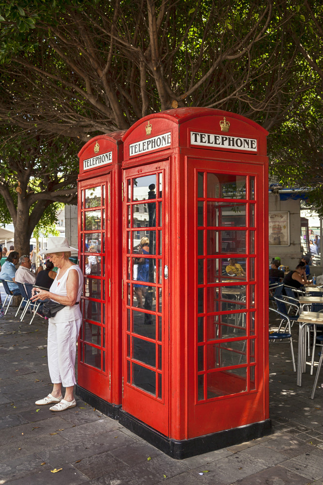 Rode telefooncellen in Gibraltar