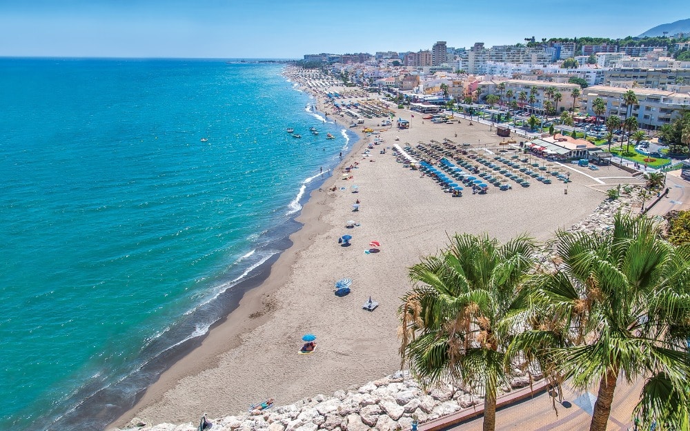 Beach of La Carihuela in Torremolinos (Malaga)