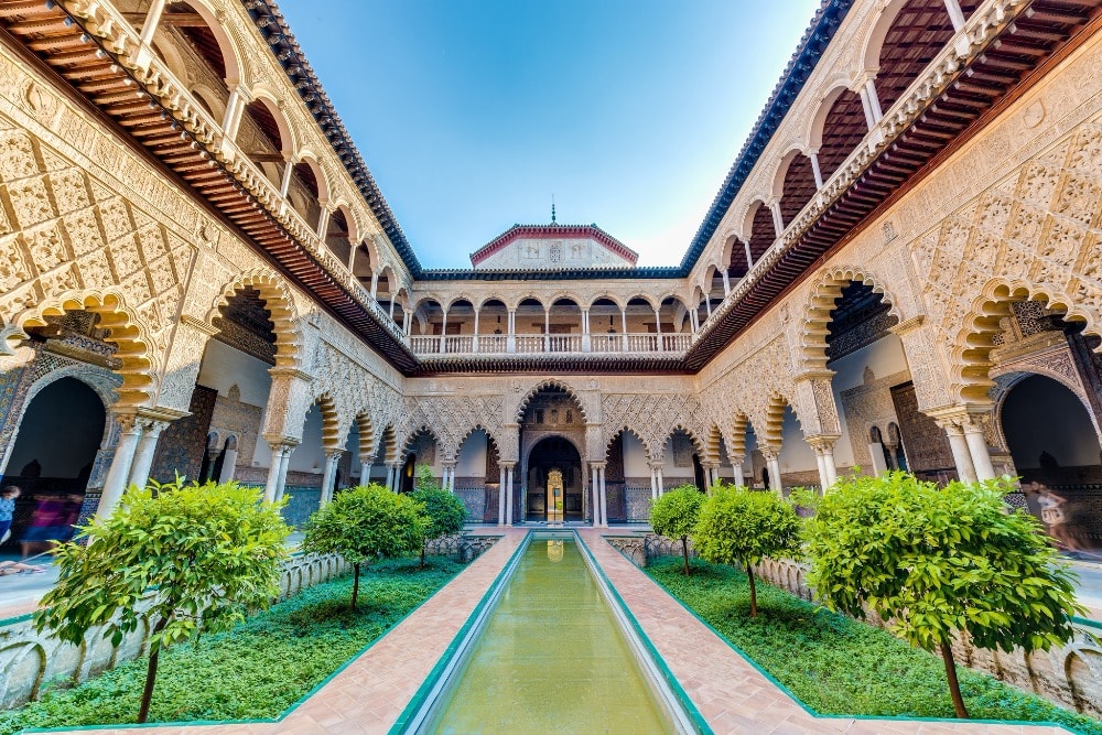 Der Patio de las Doncellas in der Real Alcazar in Sevilla - Sevilla Ciudad