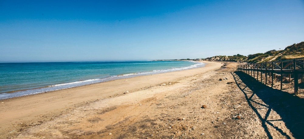 Naaktstrand van Punta Candor in Rote (Cadiz)