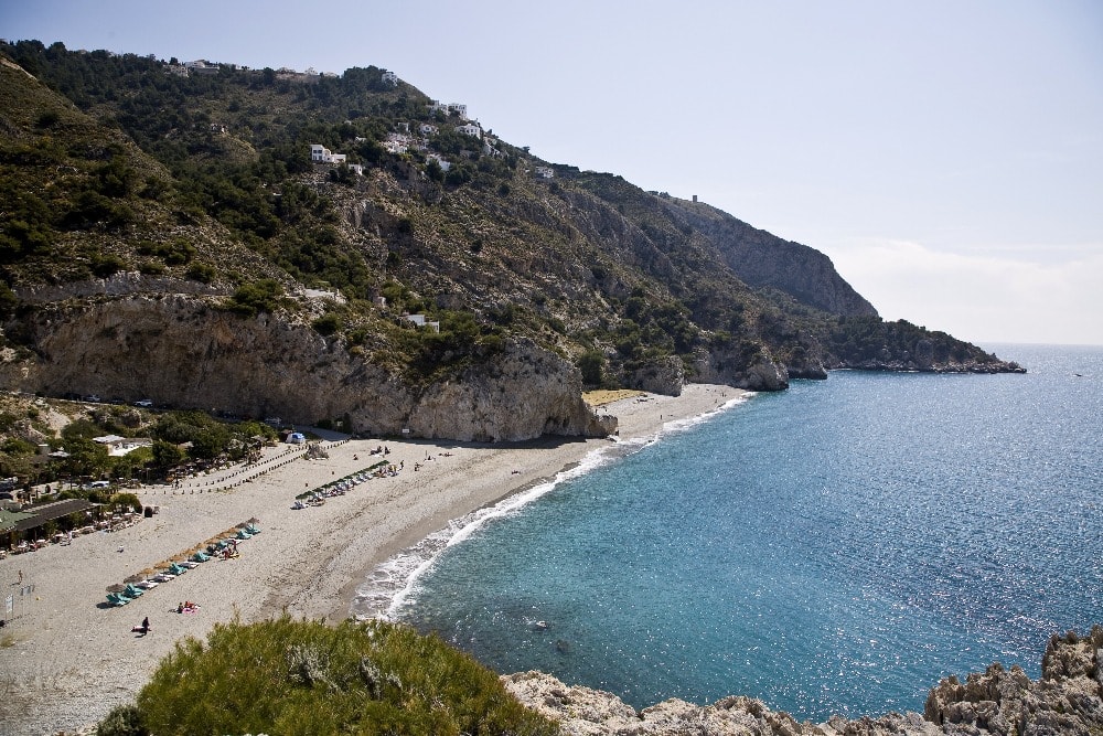 Nudist beach of Cantarriján in Almuñécar (Granada)