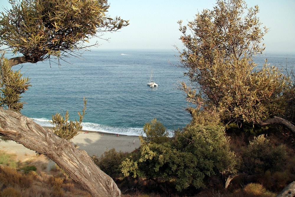 Nudist beach of El Muerto in Almuñécar (Granada)