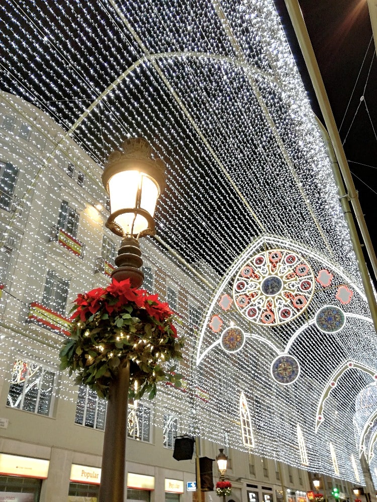 Calle Larios à Malaga à Noël 2018