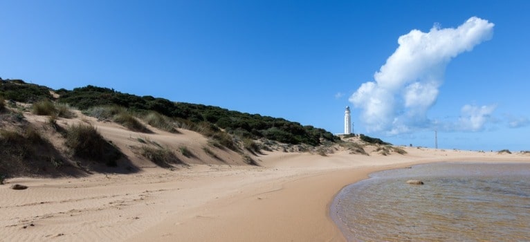 Playa del Faro de Trafalgar en Barbate (Cádiz)