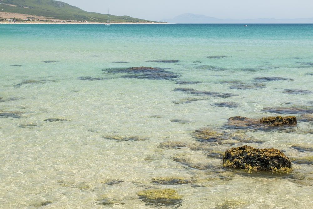 Crystal-clear water of Bolonia beach