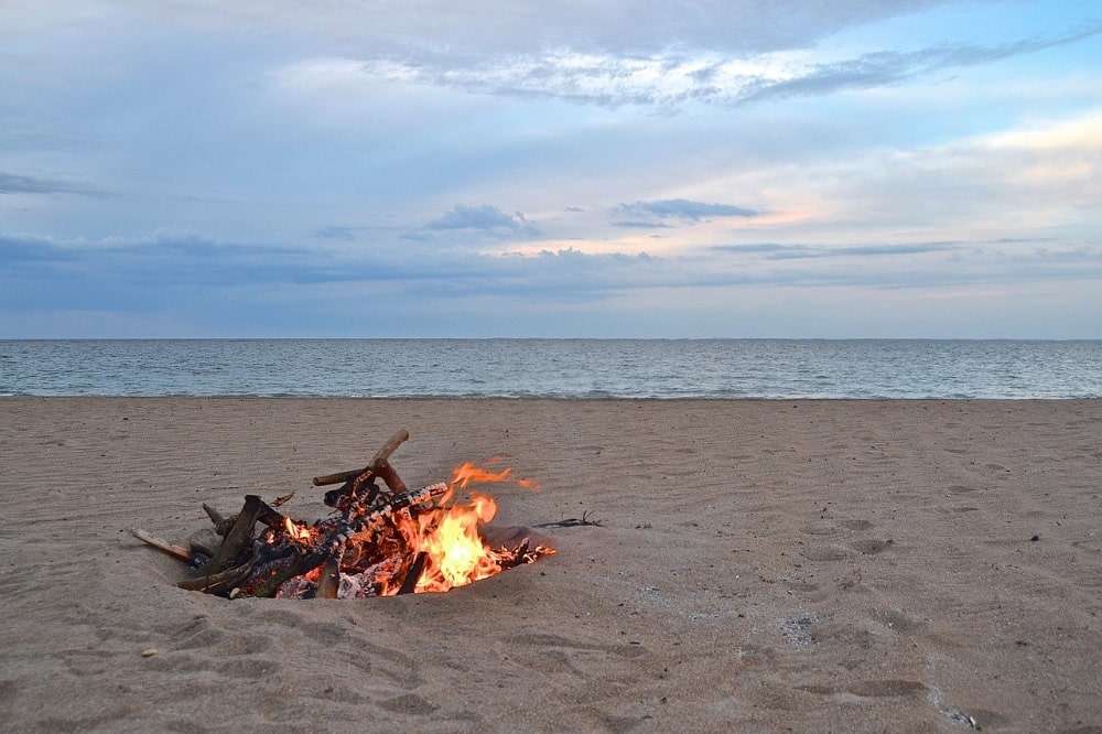 Bonfire on the beach for San Juan - June in Malaga