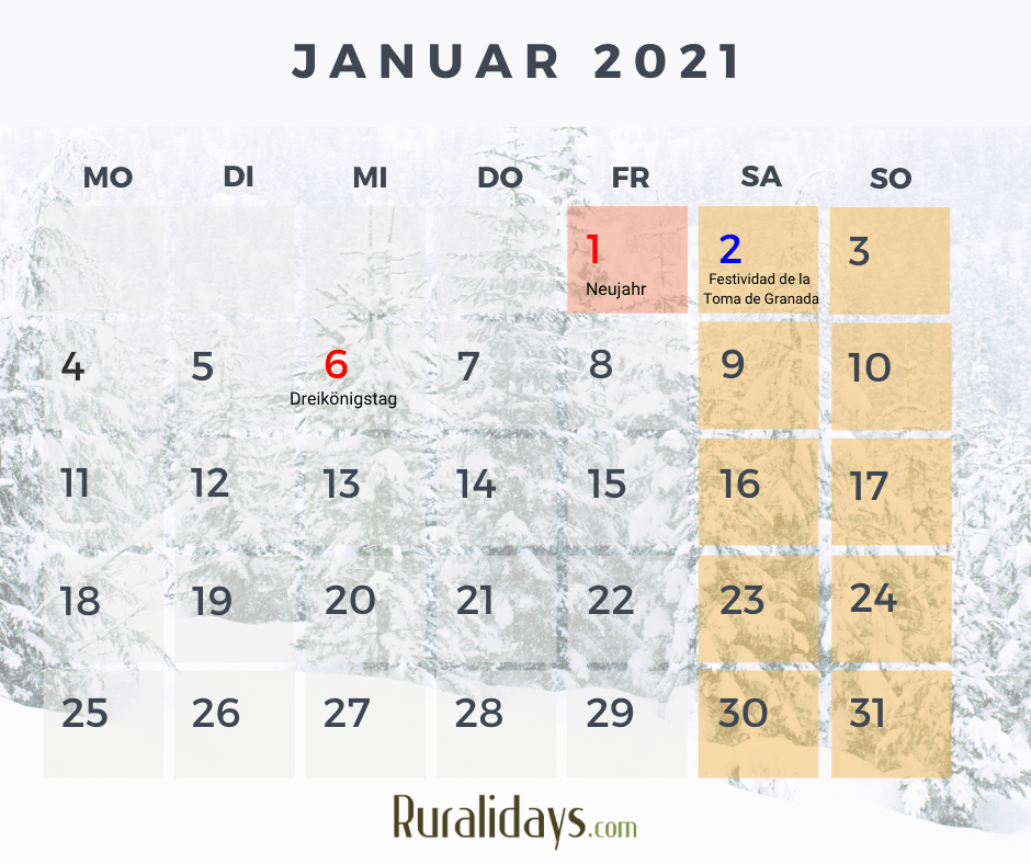 Gesetzliche Feiertage In Spanien Und Andalusien Kalendar 2021