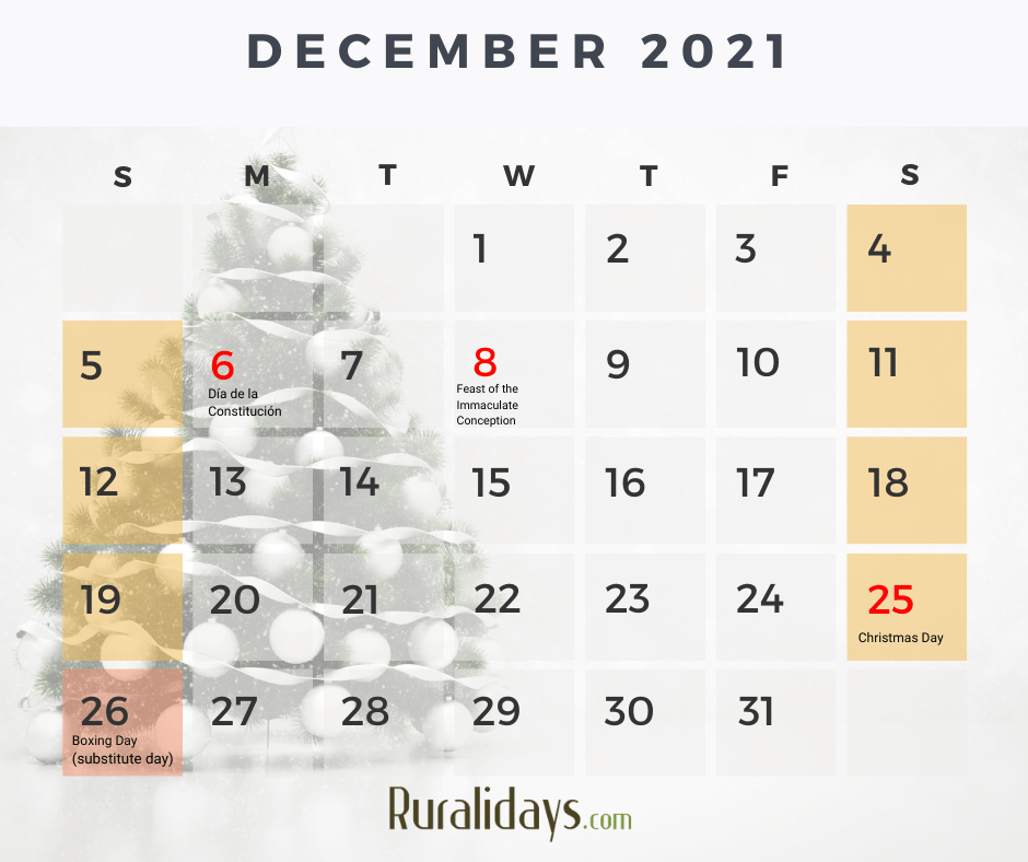 Public Holidays In Spain And Andalucia Calendar 21 Ruralidays Public Holidays In Spain And Andalucia Calendar 21 Ruralidays