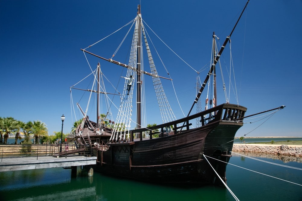 Replica of the caravel at the Muelle de las Carabelas, in Palos de la Frontera