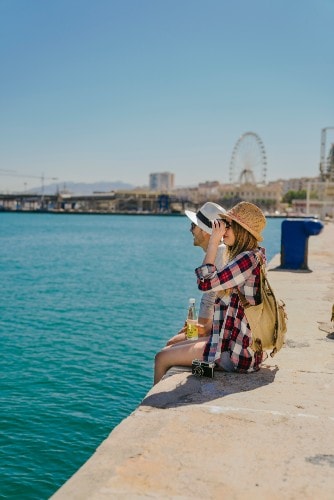 Tourists in Malaga in summer